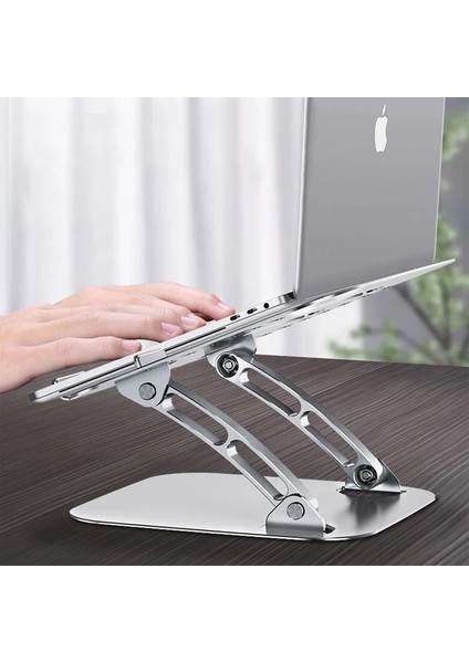 Ally T602 Ayarlanabilir Katlanır Isı Havalandırmalı Alüminyum Laptop Standı-( - A623H042-M65 fırsatları