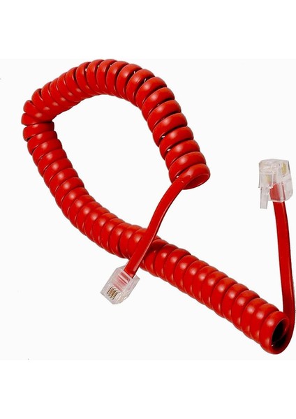 Telefon Spiral Kablo Kırmızı