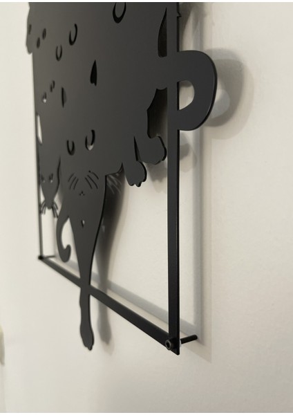 Sevimli Kediler Figürlü Metal Tablo | Eğlenceli Duvar Dekoru