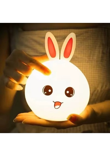Sevimli Tavşan Silikon LED Gece Lambası – Dokunmatik, USB Şarjlı, Renk Değiştiren Yumuşak Işıklı Lamba fırsatları