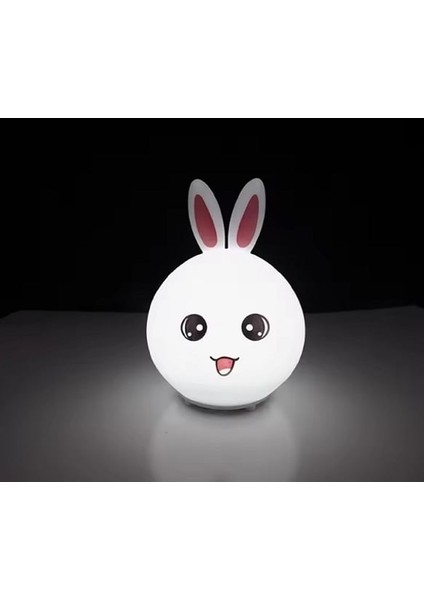 Sevimli Tavşan Silikon LED Gece Lambası – Dokunmatik, USB Şarjlı, Renk Değiştiren Yumuşak Işıklı Lamba indirimleri