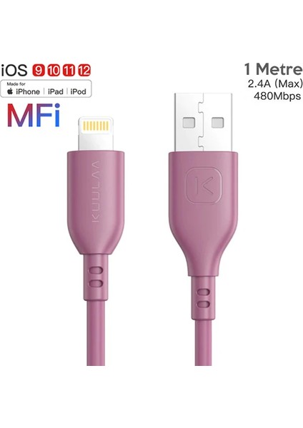 Kuulaa 1m Mfı Sertifikalı Iphone USB Şarj KABLOSU-(5775) - A176H365-M86176