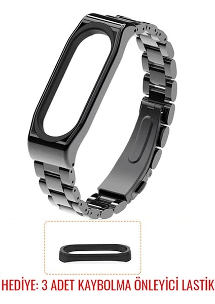 Mijobs Xiaomi Mi Band 4-3 Aklıllı Saat 3 Bakla Çelik Kayış KORDON-(5775) - A016H650-M09016