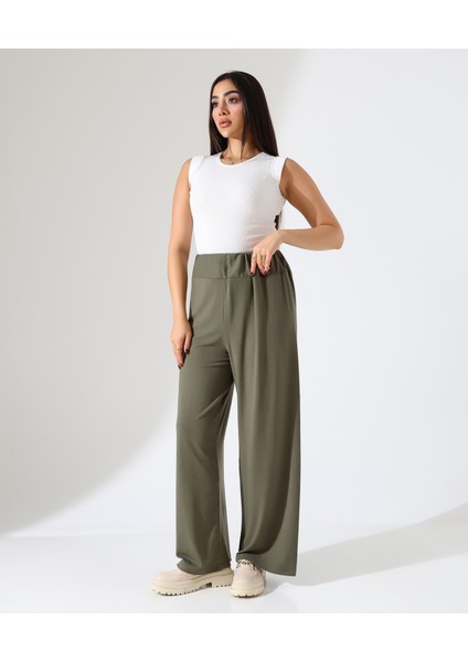 Kadın Beli Lastikli Yün Viskon Büyük Beden Pantolon fiyatları