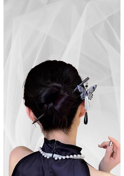 Kelebekli Saç Tokası – Vintage Çin Tarzı Zarif Model