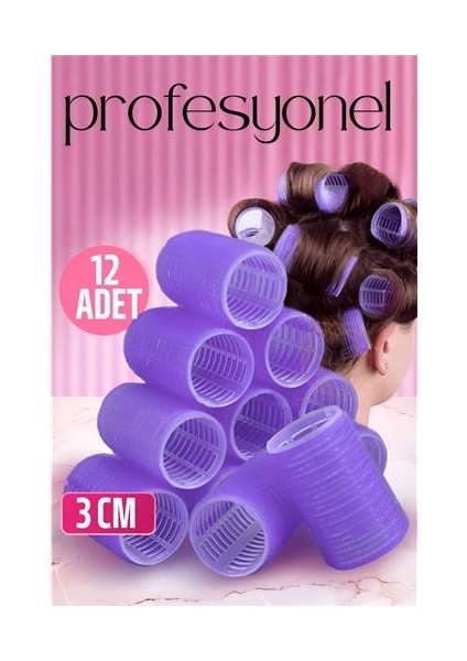 Hsnet 3 cm Bigudi Saç Bigudisi Profesyonel 12 Adet - A290H707-M02290