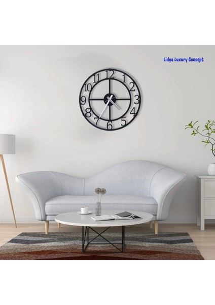 Siyah Metal Duvar Saati 60 cm Minimal Tasarim Sessiz Mekanizma fiyatları