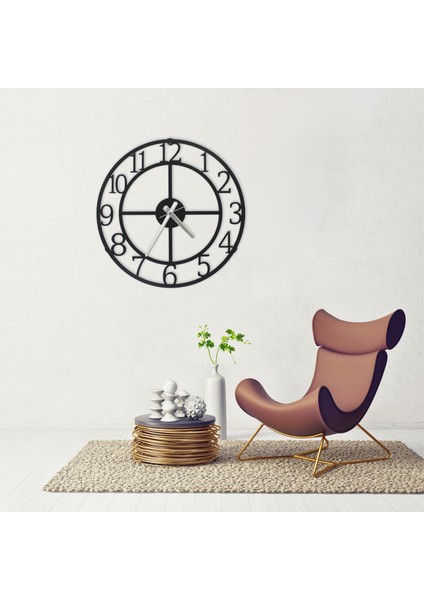 Siyah Metal Duvar Saati 60 cm Minimal Tasarim Sessiz Mekanizma fırsatları
