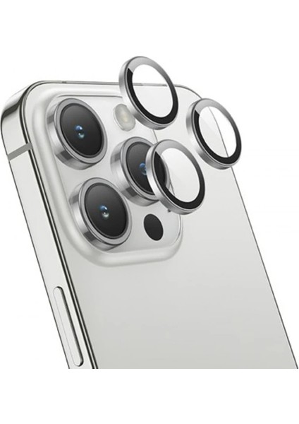 Hoco Crystal Clear iPhone 15 Pro-15 Pro Max Hd 3D Metal Çerçeveli Kamera Koruyucu - A688H874-M70