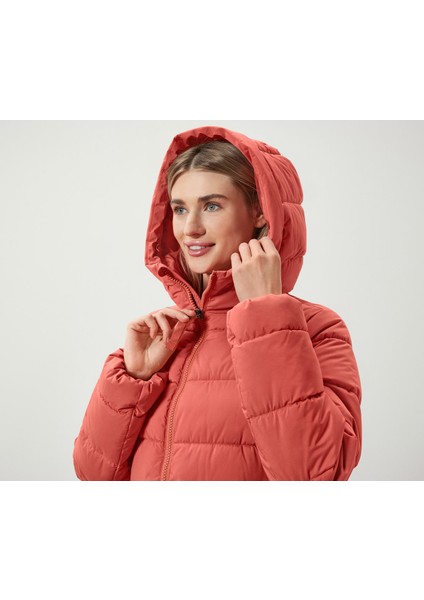 Kadın Kapitone Mont, Kapüşonlu, Turuncu indirimleri