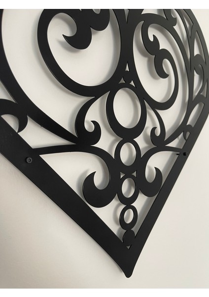 Desenli Kalp Figürlü Metal Tablo Iı | Romantik Duvar Dekoru