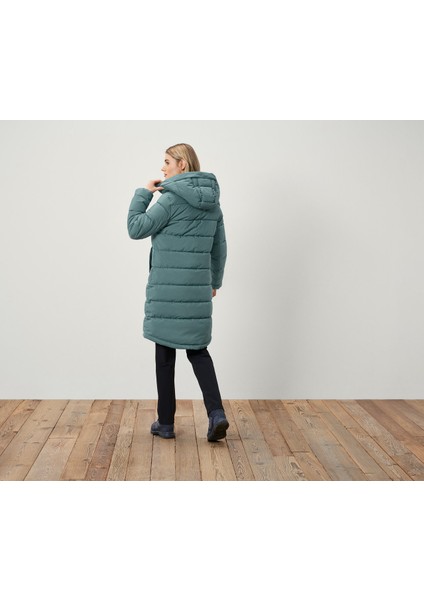 Kadın Kapitone Mont, Kapüşonlu, Adaçayı fırsatları