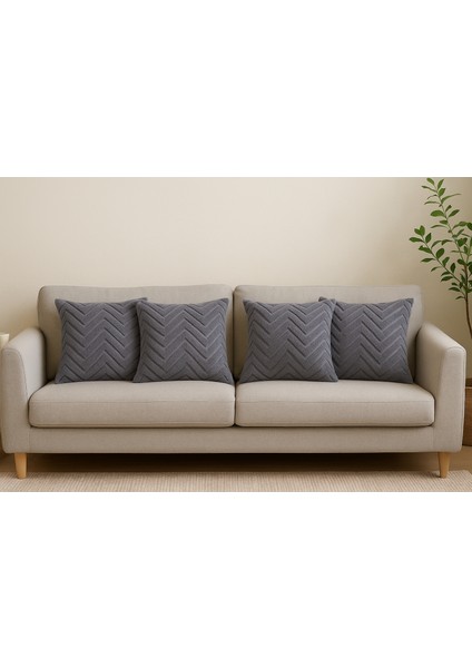 4’lü Çift Taraflı Fermuarlı Punch Kırlent Kılıfı 43X43 cm – Yumuşak Dokulu, Şık Tasarım fiyatları