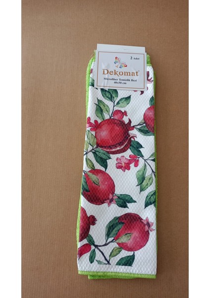 Microfiber Temizlik Bezi 40X50 cm 2 Adet( Bir Adet Baskılı Bir Adet Naturel)