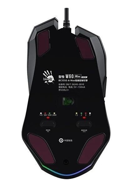 A4 Tech Bloody W60 Max USB Siyah Rgb 10KCPI Mouse