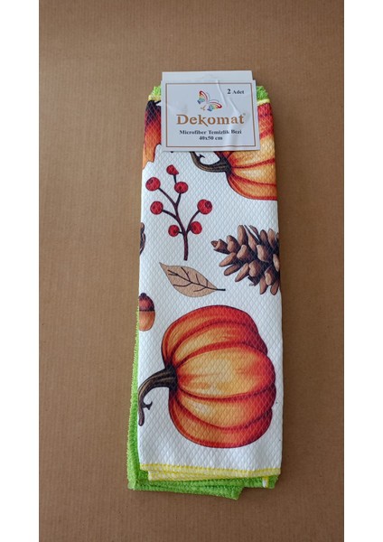 Microfiber Temizlik Bezi 40X50 cm 2 Adet (Bir Adetbaskılı Bir Adet Naturel)