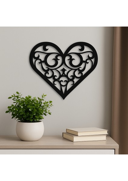 Desenli Kalp Figürlü Metal Tablo | Romantik Duvar Dekoru fiyatları