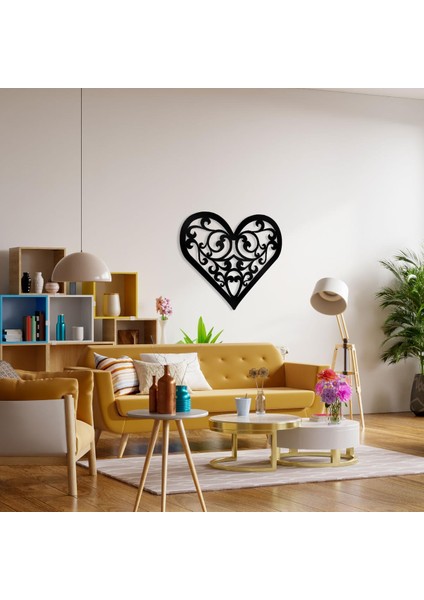 Desenli Kalp Figürlü Metal Tablo | Romantik Duvar Dekoru modelleri