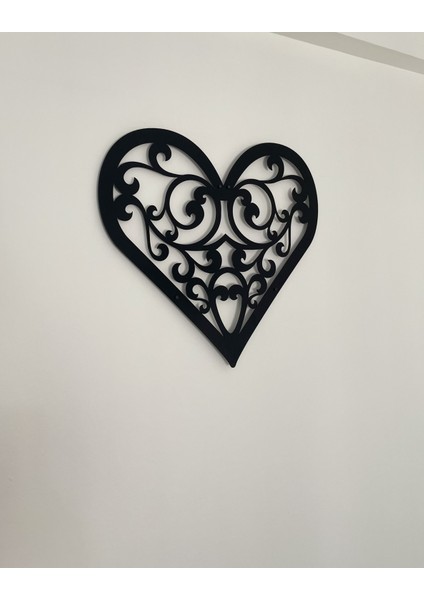 Desenli Kalp Figürlü Metal Tablo | Romantik Duvar Dekoru indirimleri