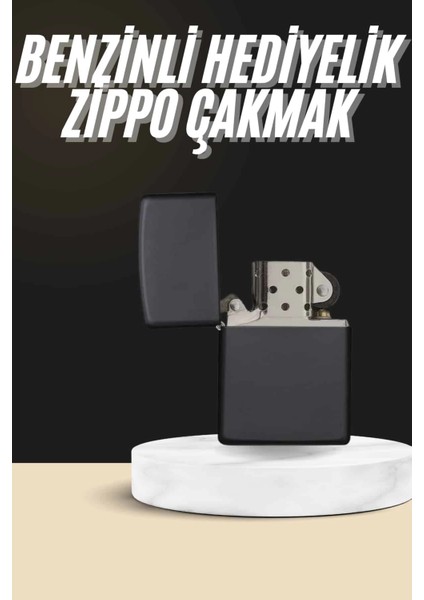 Erkeklere Özel Hediyelik Eşya Zippo Metalik Benzinli Çakmak Doldurulabilir