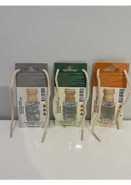 3 Adet Araç Kokusu (Beyaz Gül - Mango - Sandal Ağacı) 8 ml modelleri