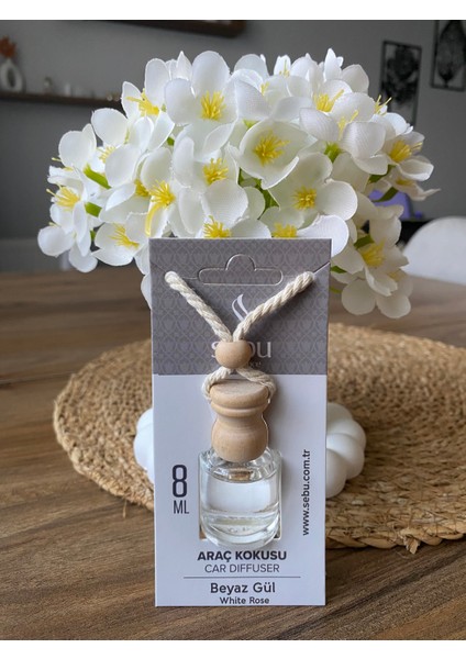 3 Adet Araç Kokusu (Beyaz Gül - Mango - Sandal Ağacı) 8 ml fırsatları