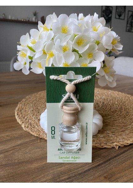 3 Adet Araç Kokusu (Beyaz Gül - Mango - Sandal Ağacı) 8 ml indirimleri