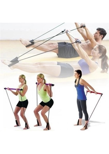 Buffer® Jimnastik Çubuğu Plates Barı Taşınabilir Spor ve Egzersiz Aleti