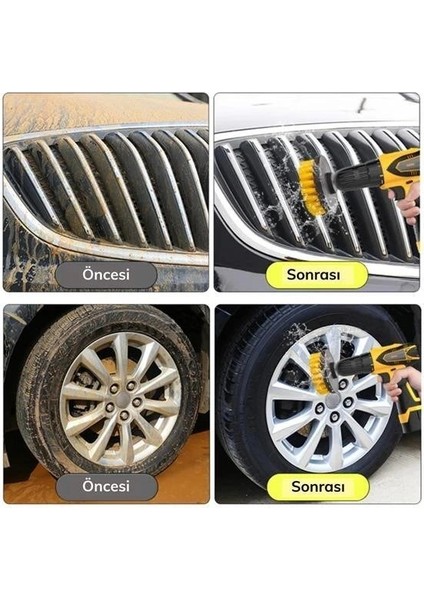 Buffer® 3lü Matkap Ucu Banyo Küvet Duşakabin Araba Tekerliği Koltuk Yıkama Temizleme Fırçası Seti fırsatları