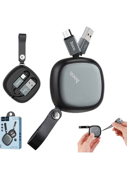 Hoco U33 Taşıma Çantalı Mikro USB KABLO-(5775) - A960H932-M10960