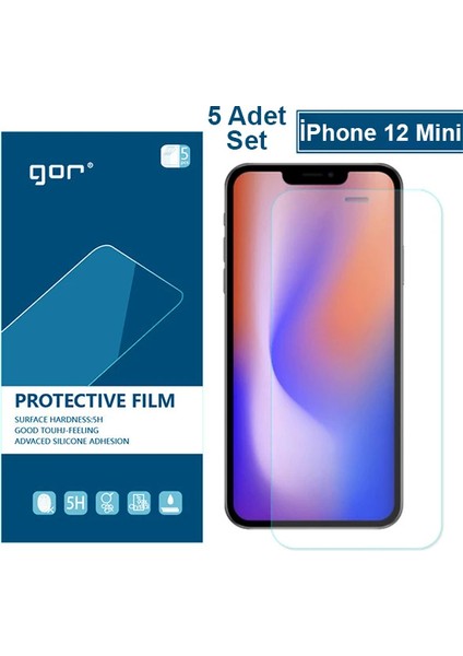 Gor Iphone 12 Mini 5.4 Hd Ekran Koruyucu Jelatin 5 Adet SET-(5775) - A763H750-M80763