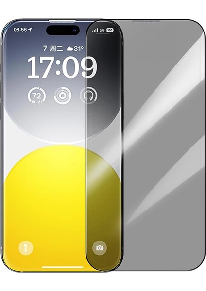 Baseus Crystalline iPhone 15 Plus Privacy Hayalet Full Koruma Cam Ekran Koruyucu-(57 - A768H912-M94