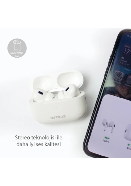 Wolg TB05 Tws Kablosuz Bluetooth 5.1 Kulakiçi KULAKLIK-(5775) - A298H520-M41298 indirimleri