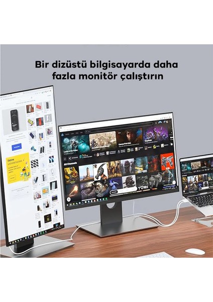Ally Type-C To HDMI Hdtv Dönüştürücü Adaptör (4k 60Hz) Kablo 1.8M-(5775) - A053H673-M76053 modelleri