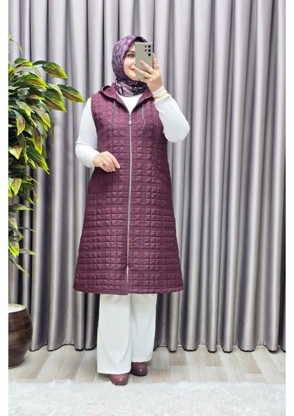 Kadın Giyim Büyük Beden 4031 Kapıtone Dik Cep Yelek