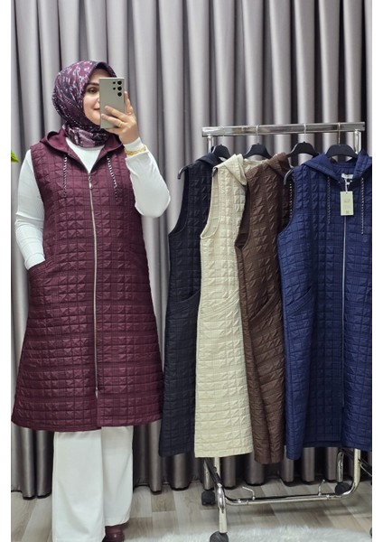 Kadın Giyim Büyük Beden 4031 Kapıtone Dik Cep Yelek indirimleri