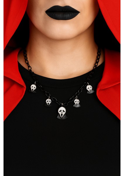 Halloween Cadılar Bayr Korkunç Kolye Çığlık 50cm fiyatları