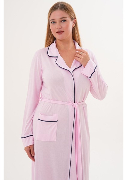 Mecit 6309 Pembe Kadın Uzun Sabahlık modelleri