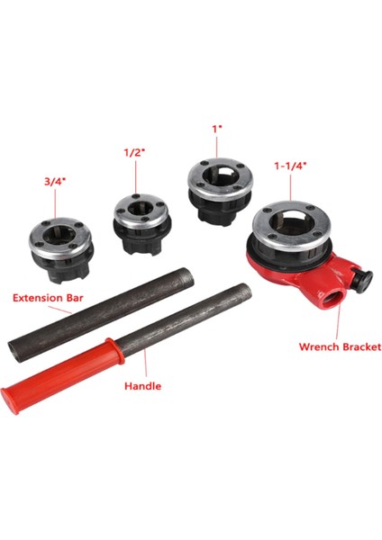 Boru Pafta Takımı 5'li Set Çantalı 1/2 - 3/4 - 1'' - 1-1/4 - Pafta Kolu fiyatları