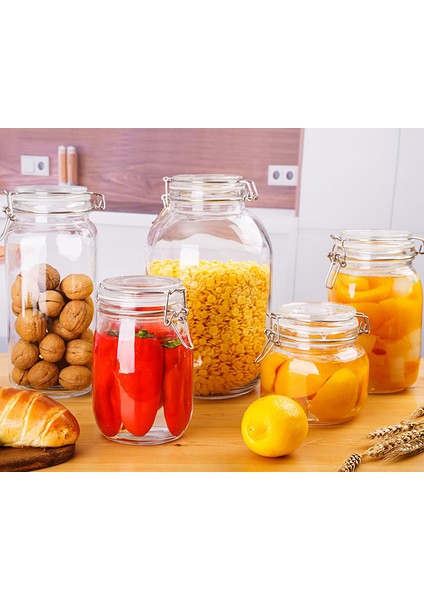 Korken Kavanoz 3000 ml Vakumlu Kilitli Cam Saklama Kavanozu indirimleri