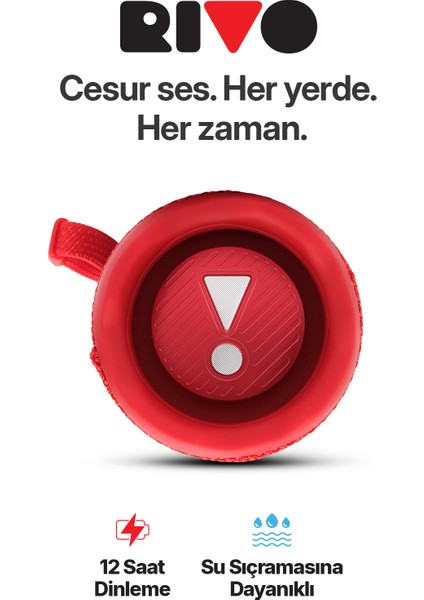 Rivo Siyah Taşınabilir Bluetooth Kablosuz Hoparlör 12 Saat Oynatma Çoklu Bağlantı fiyatları