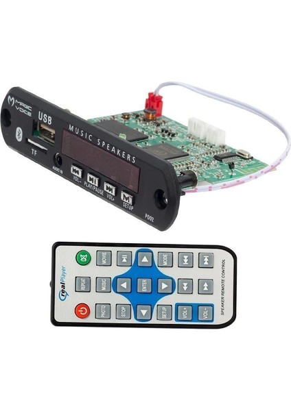 Mp5 Usb-Sd-Mmc-Bluetooth 12V-500MA Kumandalı Çevirici Dijital Video Player Board modelleri