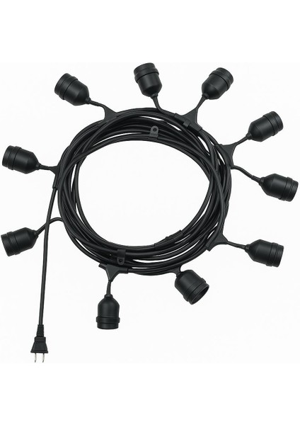 KB00002 10'lu E27 Duy Sıralı 10 Metre Lamba Kablosu (10 Adet Duy Içerir) fırsatları