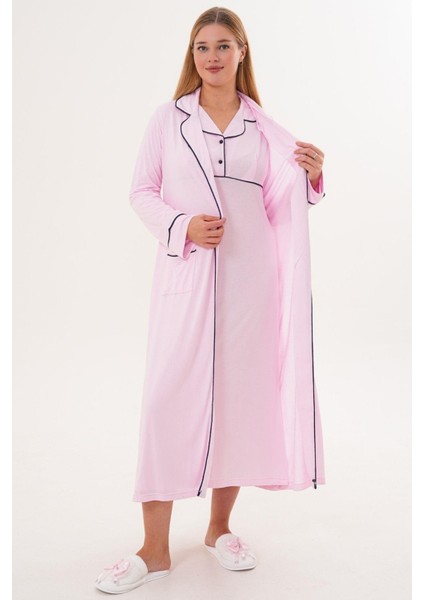 Mecit 6335 Pembe Kadın Sabahlık Gecelik Pijama 4'lü Set fiyatları