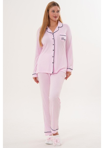 Mecit 6335 Pembe Kadın Sabahlık Gecelik Pijama 4'lü Set indirimleri