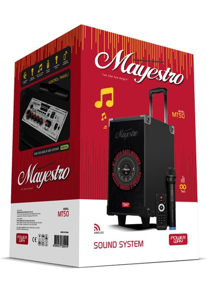 MT50 Şarjlı Mikrofonlu Hoparlör Karaoke Sistemi Taşınabilir Amfi Büyük Bluetooth Hoparlör indirimleri
