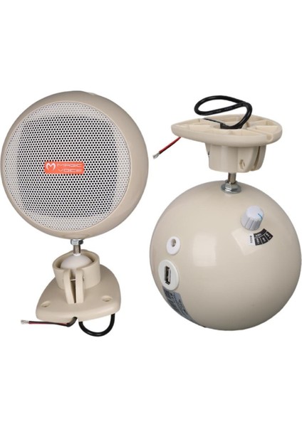 Mv-12 7.5 cm 20 Watt Komütatörlü Hat Trafolu Krem Beyazı Sütun Sarkık Hoparlör (2'li Takım)