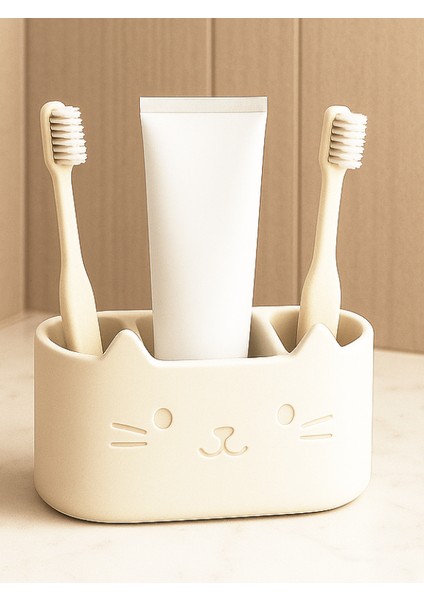 Kitty Diş Fırçası ve Macunu Tutucu