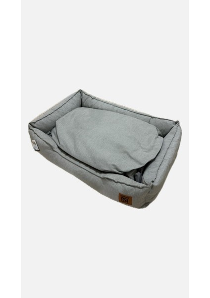 Kedi Köpek Keten Kare Açık Yatak Gri Büyük Boy