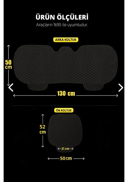 Ergonomik,ortopedik,suni Deri(Vinil) Kapitoneli Lüks Ototurco Koltuk Kılıfı-Minderi (7li Tam Set)